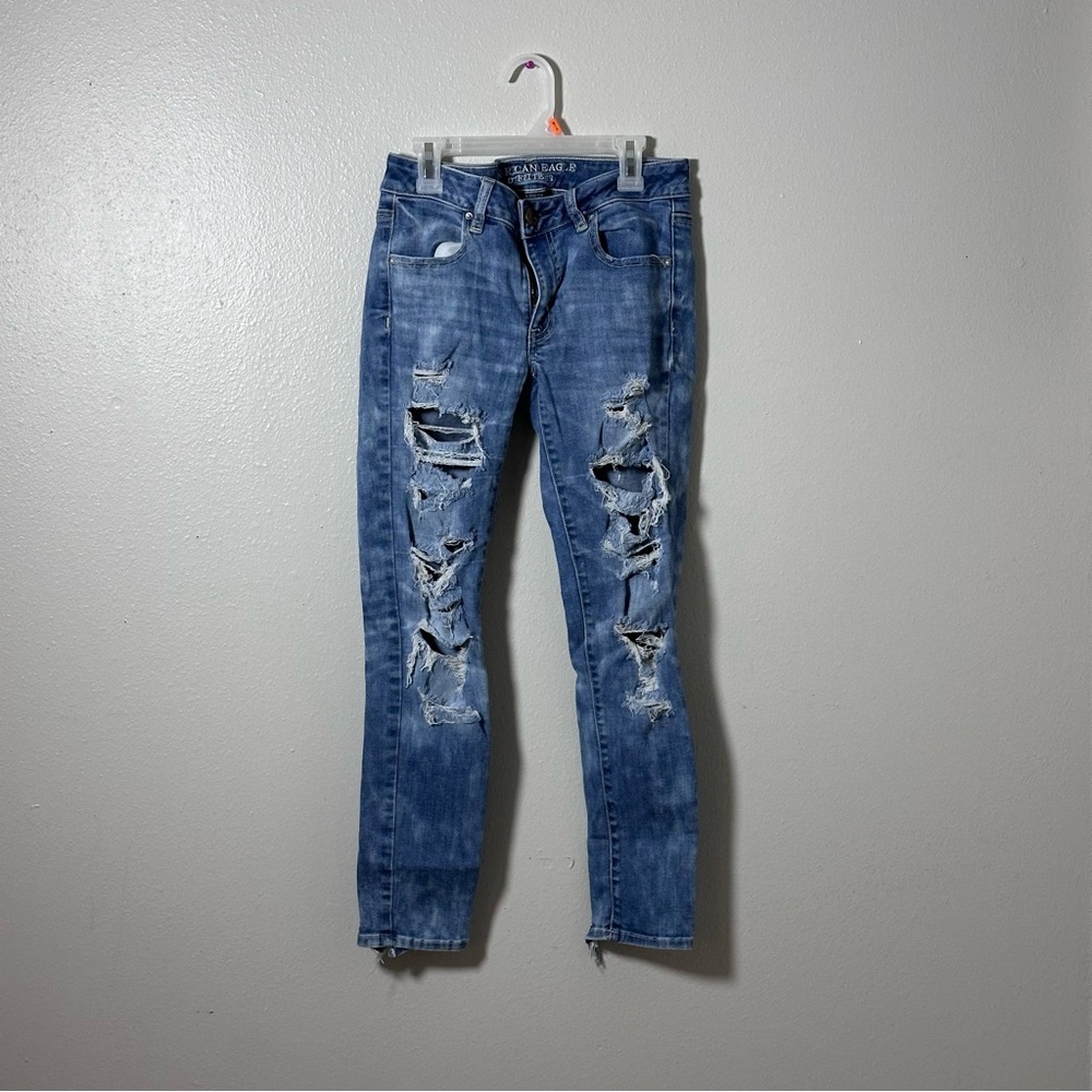 American Eagle Women Denim Light Blue Super Stretch Ankle Jegging Jeansβ size 6
